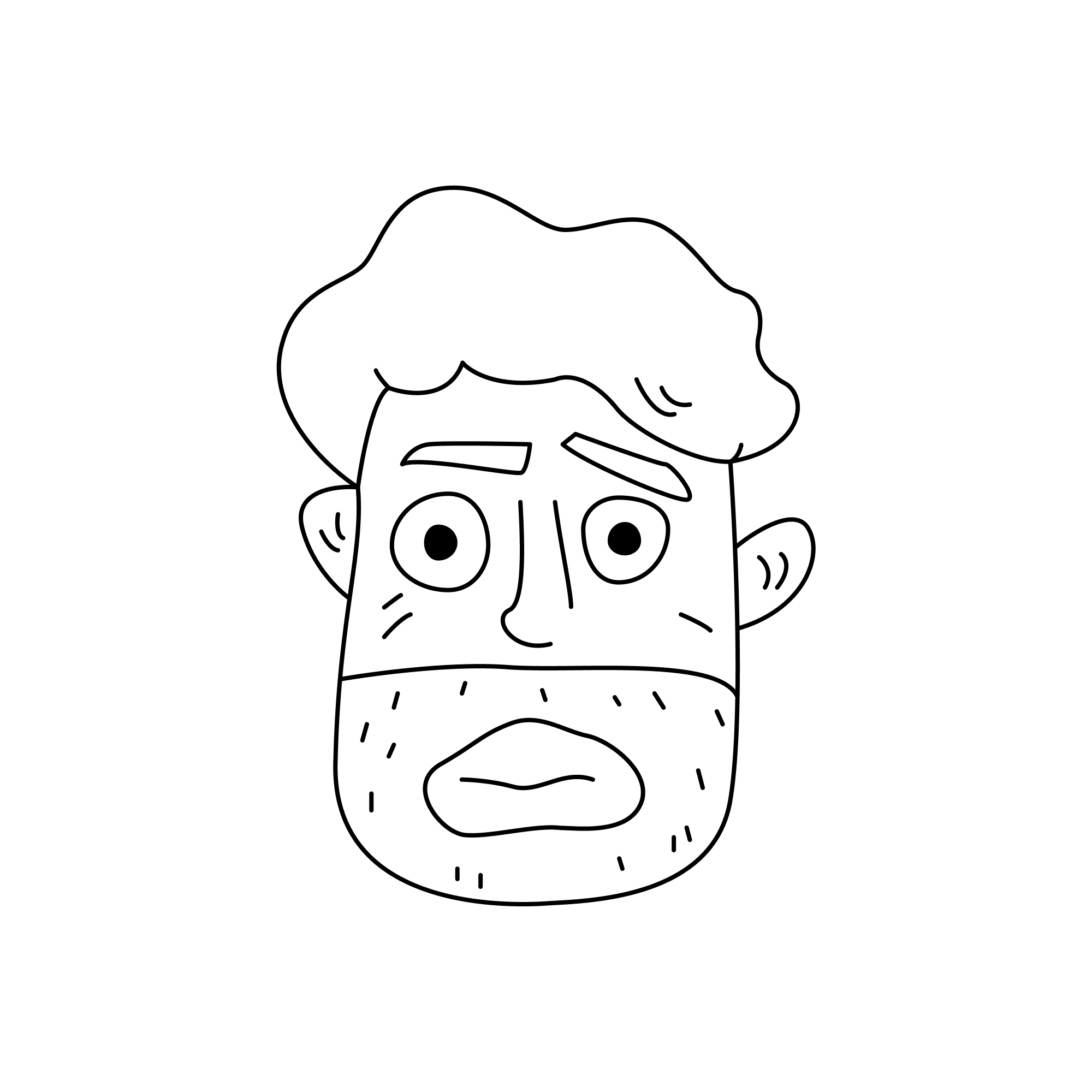 Pink-Haired Blue Beard_outlined